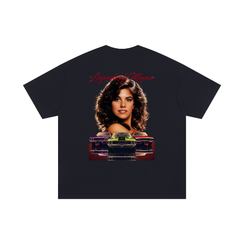 Legends of Mopar T-Shirt | Claudia Abel Miss Direct Connection 1984 | Vintage Muscle Car Graphic Tee | Mopar Gift | Plymouth Cuda Dodge Challenger Road Runner Shirt
