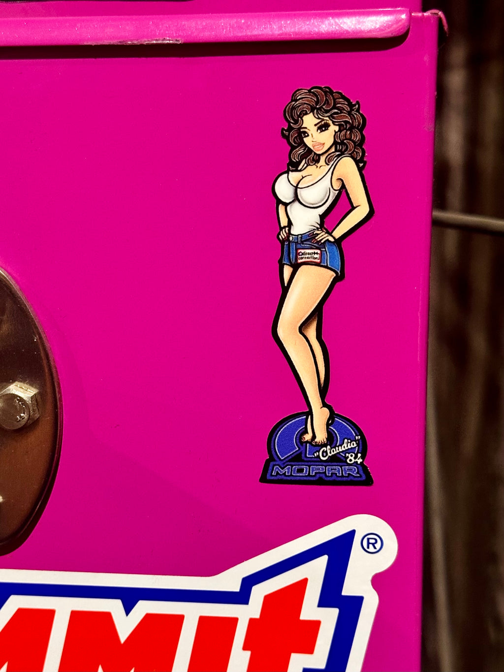Miss Direct Connection 1984 Claudia Abel Cartoon Decal