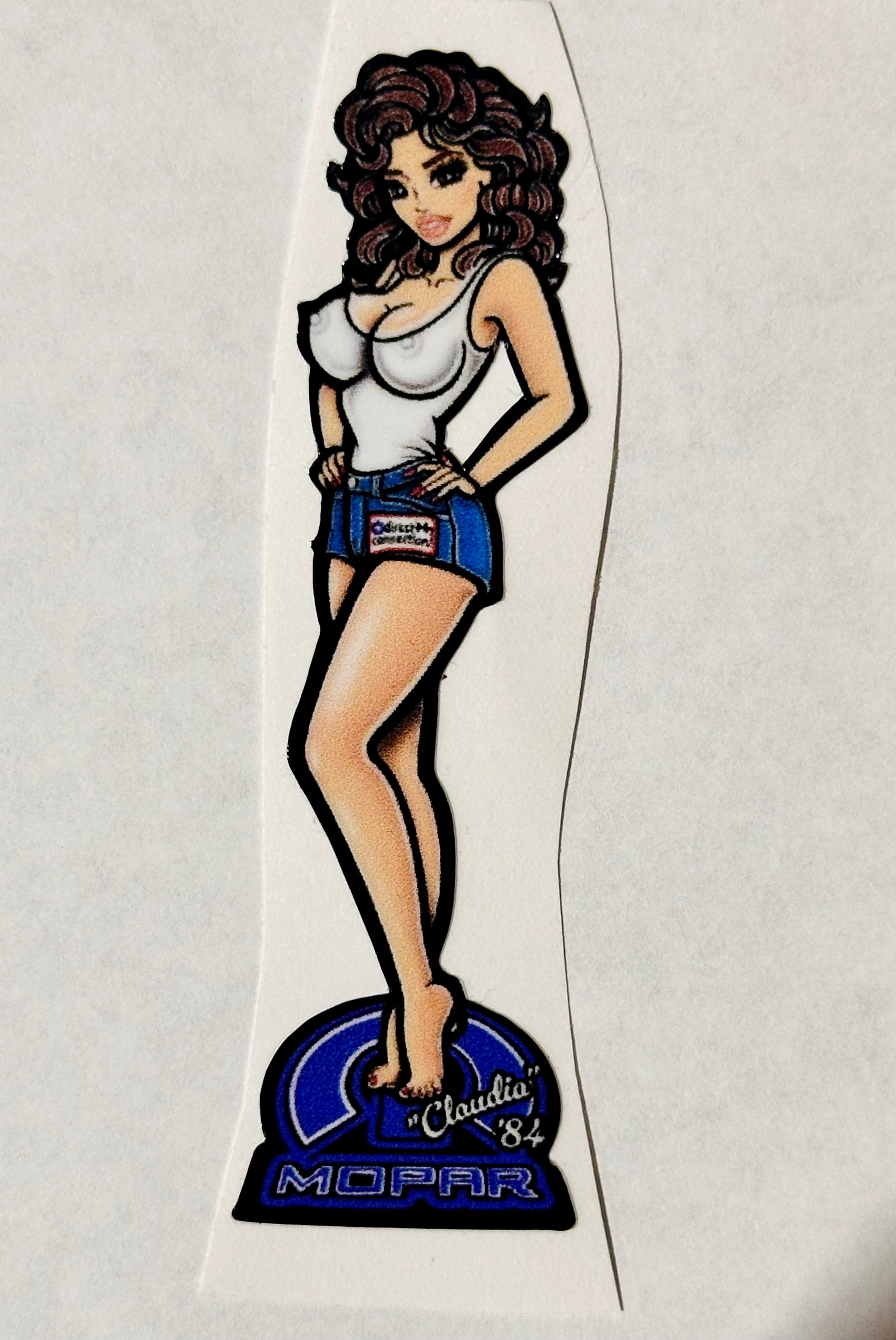 Miss Direct Connection 1984 Claudia Abel Cartoon Decal