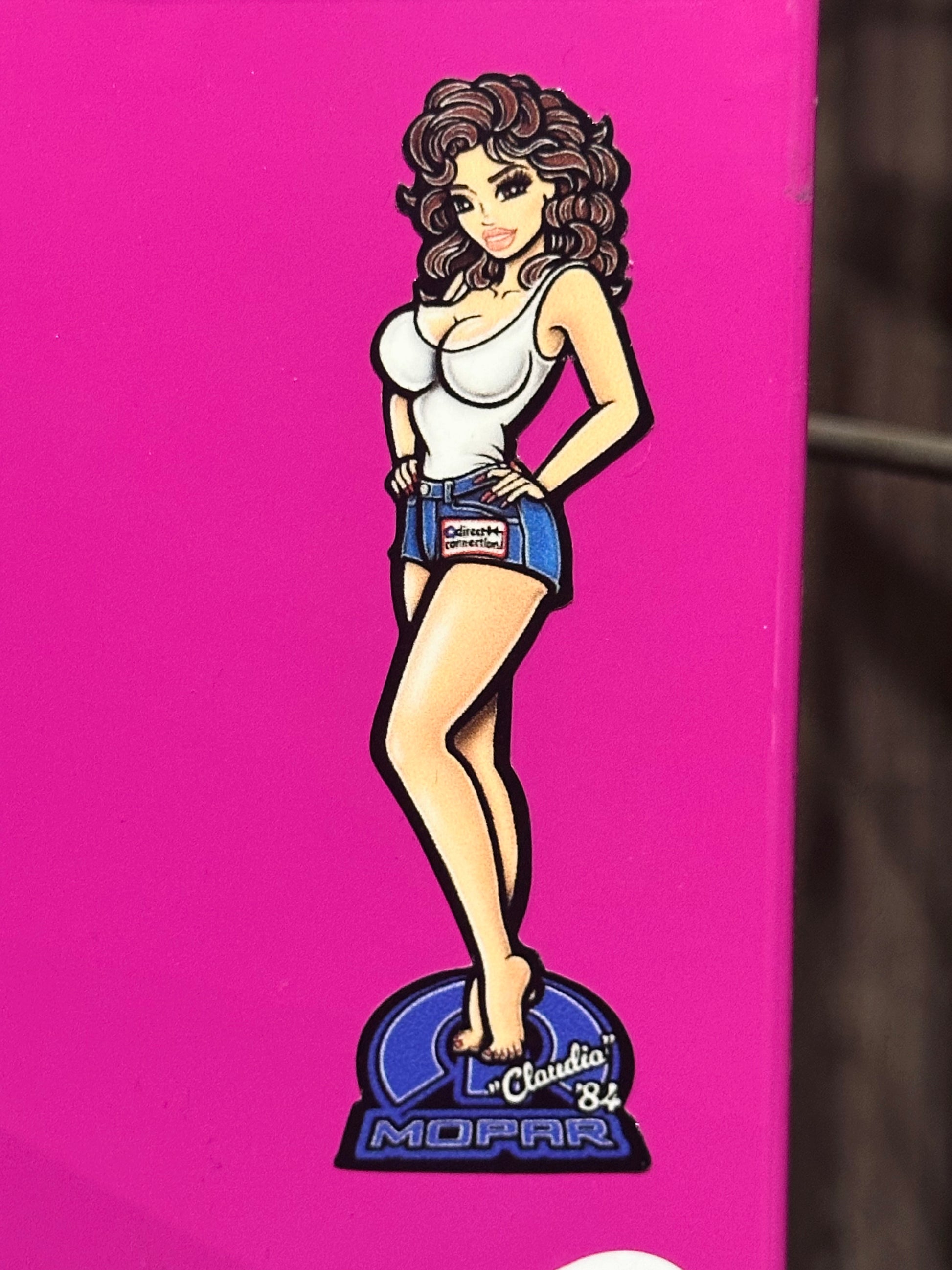 Miss Direct Connection 1984 Claudia Abel Cartoon Decal