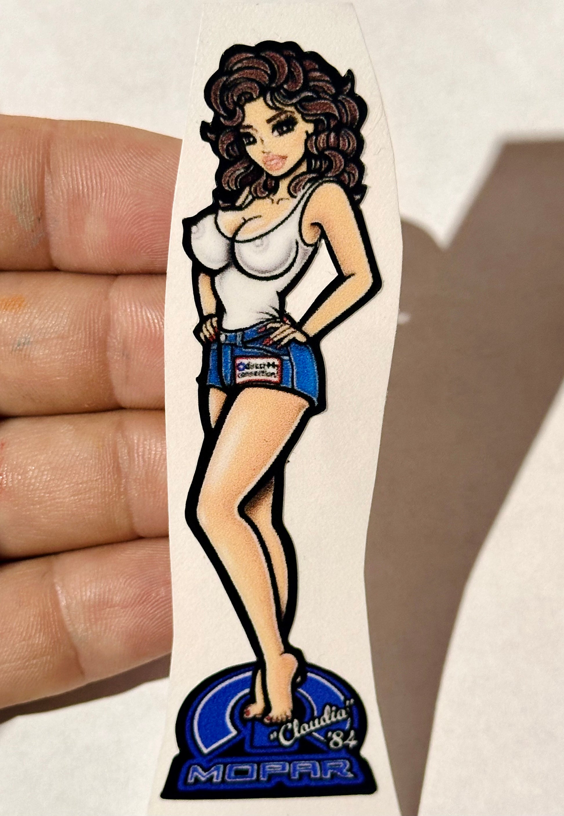 Miss Direct Connection 1984 Claudia Abel Cartoon Decal